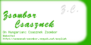 zsombor csasznek business card